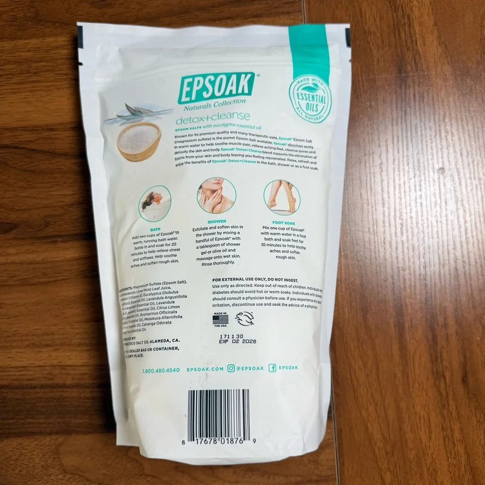 Epsoak Epsom‎ Salt Detox Cleanse Eucalyptus 48oz